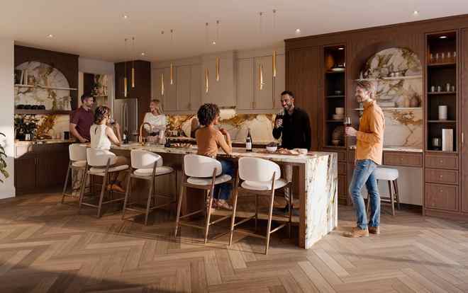 Artist's concept of an Everstone kitchen and entertaining space