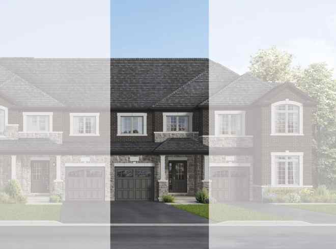 Traditional townhome elevation